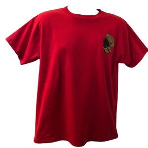Wild West Stompers Red Graphic Men's Unisex T-shirt Large Western Double Sided